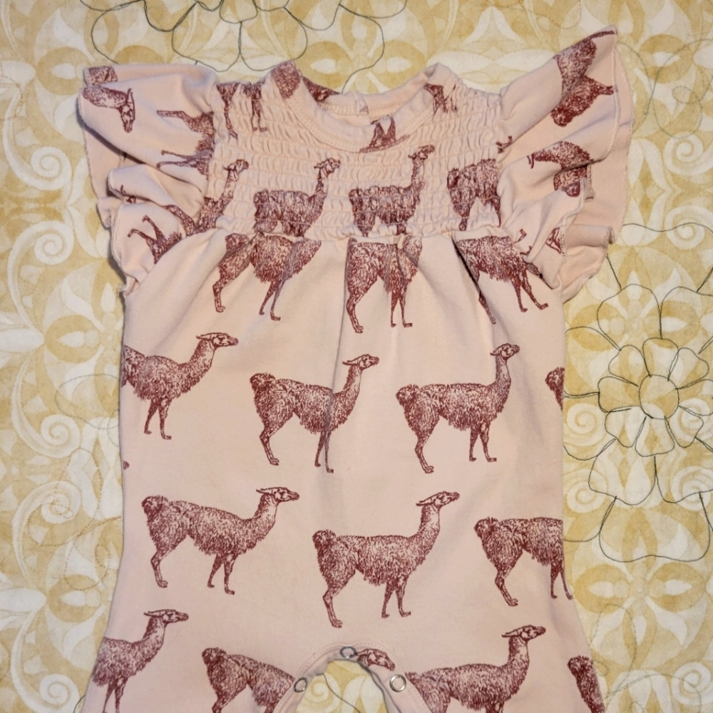 Kate Quinn Flutter Sleeve Llama Romper